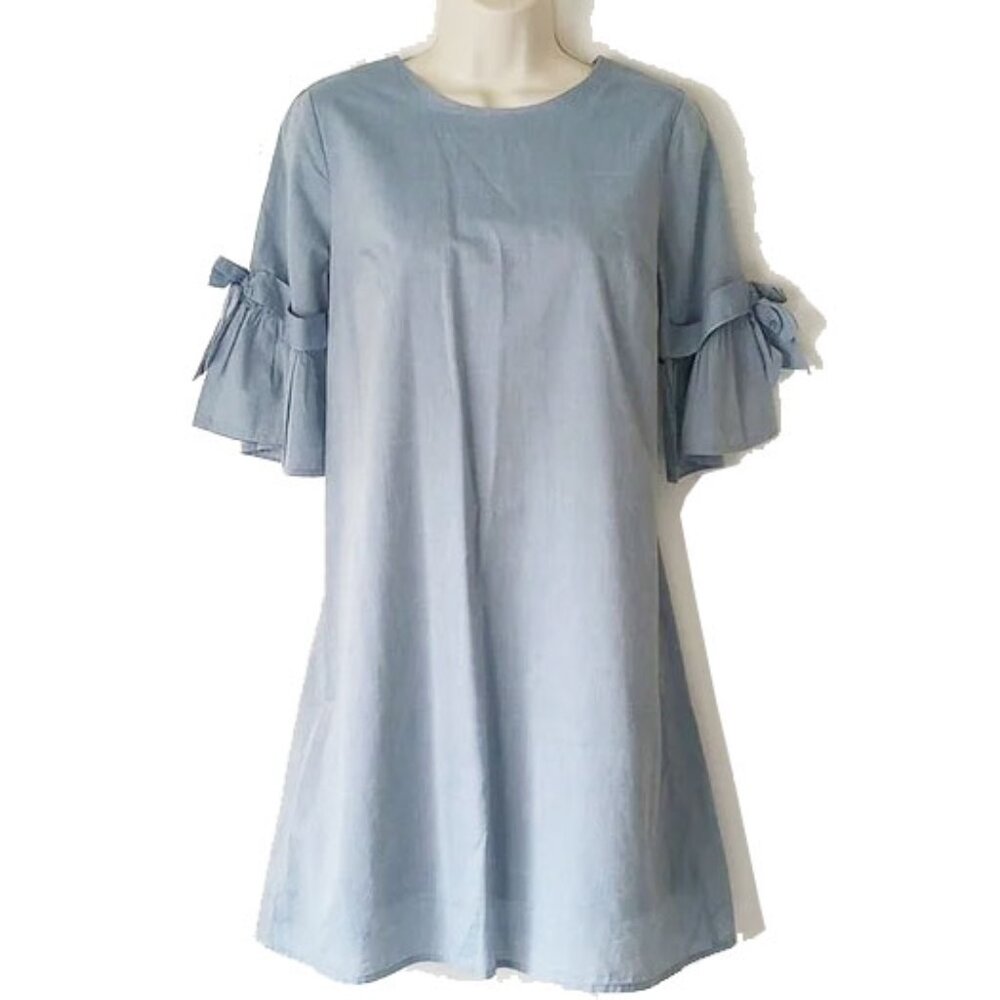 Who What Wear Chambray Bell Sleeve Mini Dress S Lined - 50off3